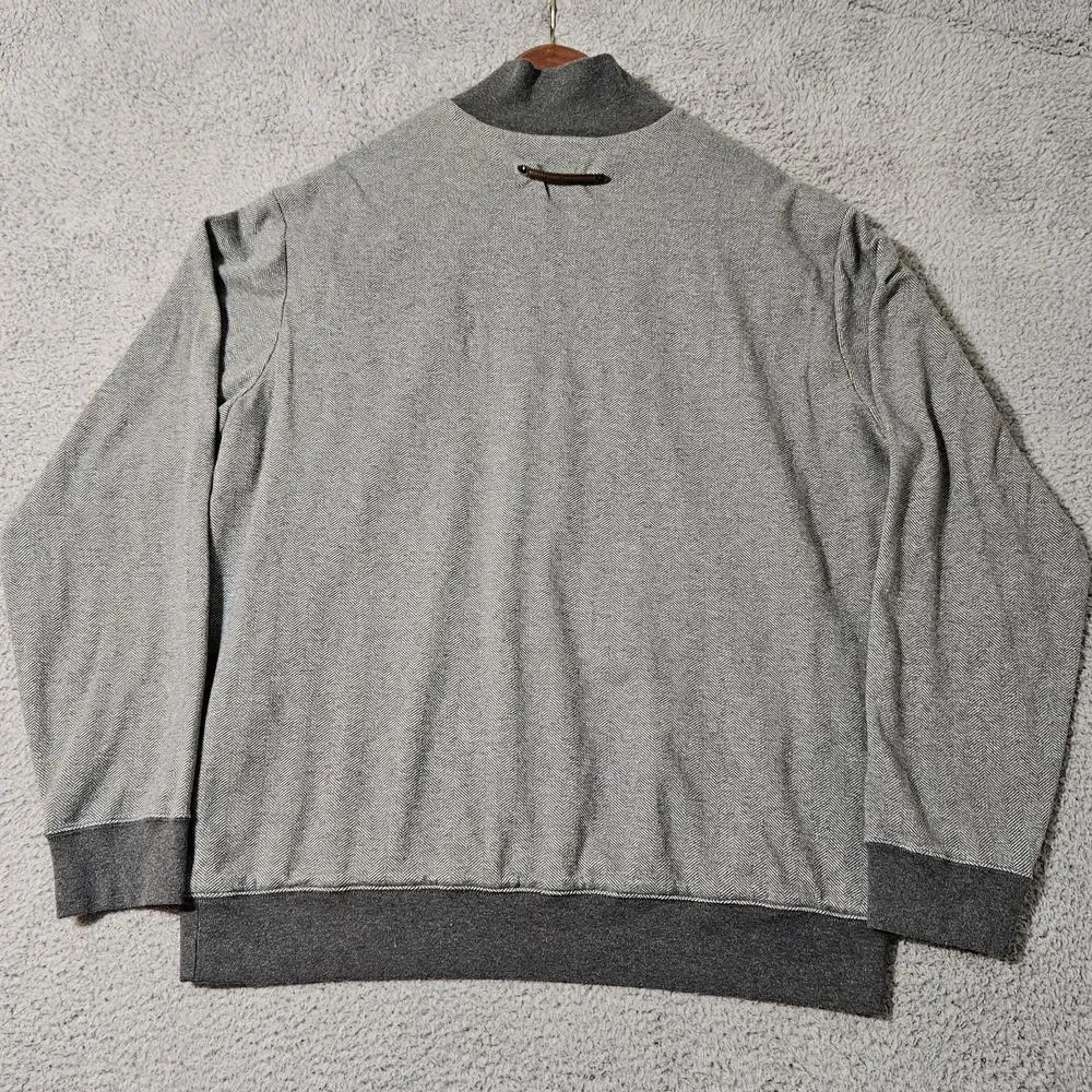 Polo Golf Ralph‎ Lauren Quarter Zip Sweater Cotton Herringbone Pattern Size XL